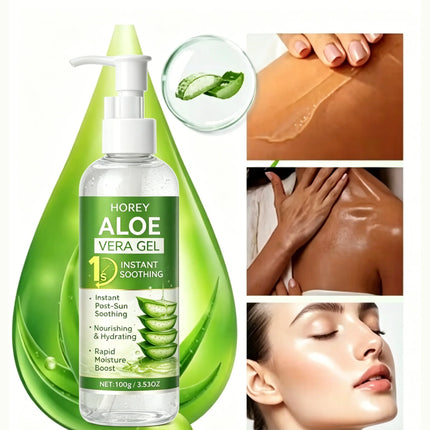 Natural Aloe Soothing Gel Instant Cooling After Sun Care Moisturizer Lightweight Non-Greasy Body Lotion for Dry Irritated Skin