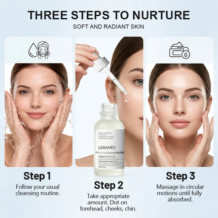 2% Hyaluronic Acid + B5 Serum with Ceramide Multivitamin Moisturizing Essence 30ml Soft Smooth Skin Facial Care Liquid