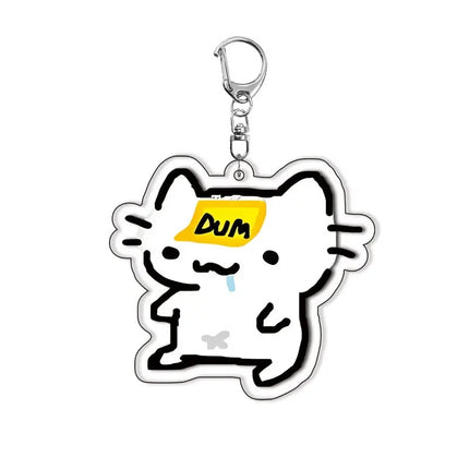 Cat Acrylic Double-layer Anime Keychain Cute Creative Backpack Pendant