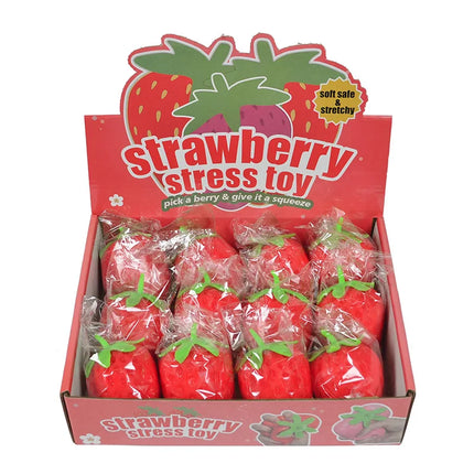 Simulation Strawberry Squishy Stress Ball Flour Filled Squeeze Toy Decompression Fruit Ball Vent Toy for Kids Adults