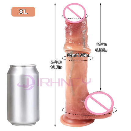 Realistic Dildo for Women Real Skin Silicone Penis Sliding Testicles Suction Cup Dick 18+ Lesbian Sex Toys Strap On Dildos