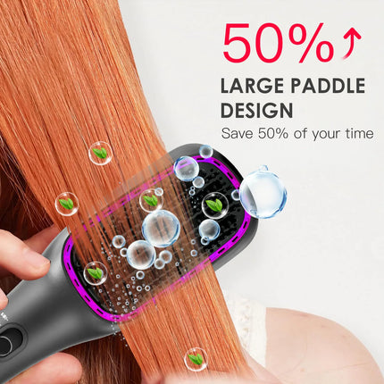 Hatteker Electric Hot Air Comb Styling Comb for Women Anion Heating Hair Straightening Brush for Straight And Curly Hair