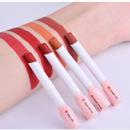 4 pcs/set Cigarette Lipstick Set Long Lasting Lip Glaze Matte Lip Gloss Waterproof Lip Stick Tube Nude Lip Tint Makeup Cosmetics