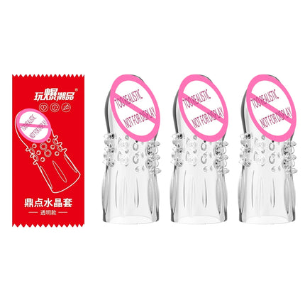 Finger Condom, Cock Ring & Penis Head Sleeve Set - Clitoris Massager, Reusable Multi-Function Adult Sex Toys for Couples