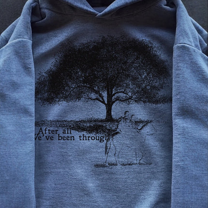 Summer New Printed Pocket Less Sweatshirt Long Sleeved Pullover Hoodie Retro Jacket Street Wear Y2K