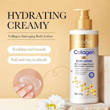 Collagen Anti Wrinkle Body Lotion Hydrating Moisturizer Skin Care Non Greasy Formula Dry Skin Relief