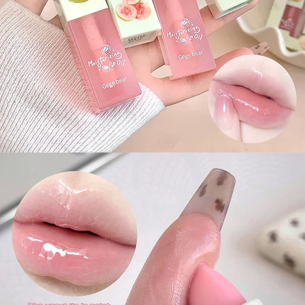 Guava Hydrating Lip Balm and Lip Oil Set Gege Bear Light Moisturizing Soothing and Tender Lips for Winter Use