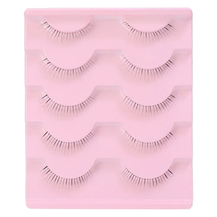 5 Pairs Thick Lower Eyelashes Pack Clear Band Under Eye Lashes 5D Soft Lower Eyelash Handmade Manga Bottom Lashes Makeup Tools