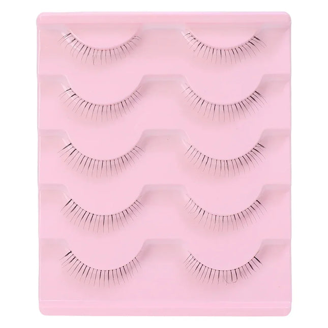 5 Pairs Thick Lower Eyelashes Pack Clear Band Under Eye Lashes 5D Soft Lower Eyelash Handmade Manga Bottom Lashes Makeup Tools