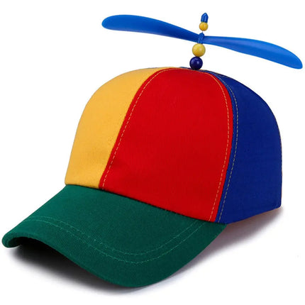 Bamboo Dragonfly Rainbow Sun Cap Funny Adventure Dad Hat Snapback Hat Helicopter Propeller Design for  Boys Girls Adult