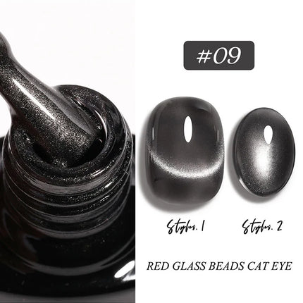 Cat Eye Enamel Ruby Glass Beads Nail Polish 9-Color Pop Cat Eye Enamel Solid Color Nail Polish Nail beauty Not Easy To Fade