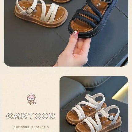 Elegant Summer New Style Korean Version Princess Children's Sandals Elegant Open Toe Stylish Versatile Cute Student Sandals
