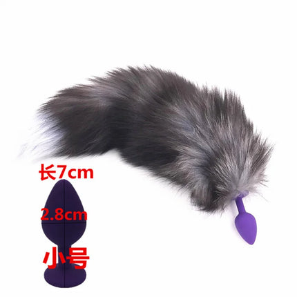 Small Size Sex Toy Tail Sexy Fox Tail Anal Plug Silicone Adult Products Cosplay Woman Men Anal Butt Plug Adults Game Couple Toys