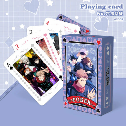 Anime Jujutsu Kaisen Haikyuu Cosplay Board Game Cards Genshin Impact Hardcover Poker Toy Gift