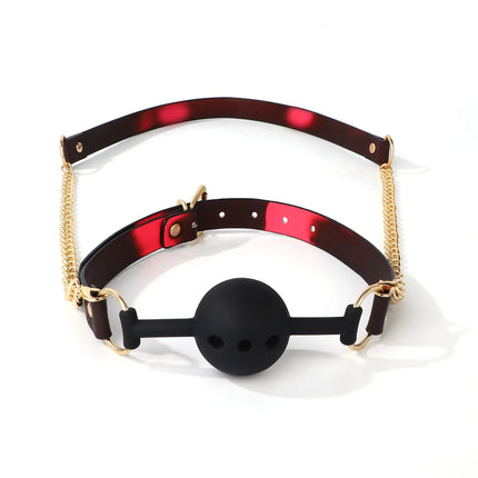 BDSM Thermochromic Mouth Gags Traction Rope Bondage Silicone Ball Breathable Restraints,Sex Toys for Couples,Slave Adult Games