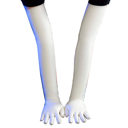 Black Long Latex Gloves for Women Men,Fetish Natural Rubber Gloves Cosplay Costume Party Clubwear