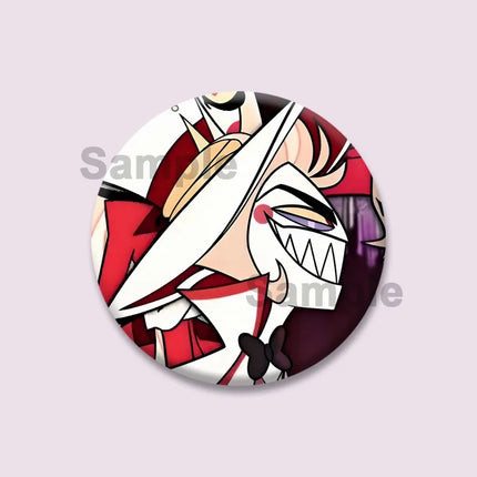 Lucifer Alastor Duckies Soft Button Pins DIY Round Snap-in Brooches Backpack Shirt Accessories  Customize Cartoon Cosplay Badge