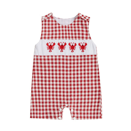 New Baby Boy Romper Cute Embroidered Sleeveless Buttons Short Jumpsuits 2026 Summer Toddler Overalls 0-18M