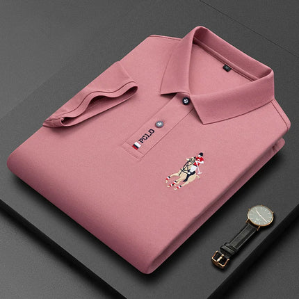 Brand Embroidered Men's Pure Cotton Popsicle Cotton Short Sleeve Polo Shirt Summer New Business Casual Breathable Men's Top 4XL