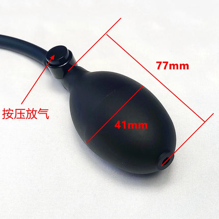 Expansion Diameter 14cm Inflatable Dildo Anal Plug with 5 Beads Built-in Silicone Column Huge Butt Plug Ass Dilator Anal Sex Toy