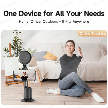 P05 AI Follow Gimbal 360 Rotation Face Tracking Stabilizer Filming Portable Desktop Cellphone Holder for Live/Photo