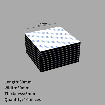10X Double Sided Adhesive Pads,Heavy Duty Mounting Tape 3mm Thickness Pre-Cut Foam Tape,Super-Sticky Black Strong Pads Rectangle