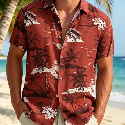 2026 Fashionable Hawaiian Shirt Unisex Funny and Personalized 3D-Printed Button-Down Shirt Beach Short-Sleeve Collared Shirt