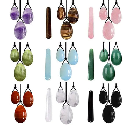 Natural Jade Egg Vaginal Balls Yoni Egg Set Yoni Wand Vaginal Tightening Massage Ball Kegel Balls Vagina Muscle Kegel Exerciser