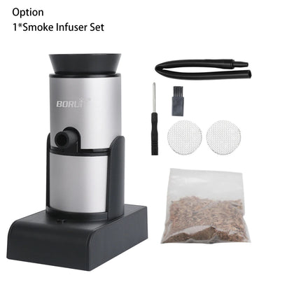 BORUiT Smoker Infuser Portable Molecular Cuisine Smoking Food Cold Smoke Generator Meat Burn Cooking for BBQ Grill Cocktails