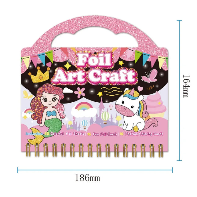 Art & Craft Activity for Kids Foil Fun Unicorns & Princess Scratch Art Book No Mess DIY Creative Activity Kit Gifts for Girls