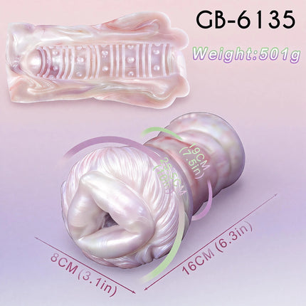 SHAZ Glossy Purple Fantasy Dragon Onahole, Soft Silicone Male Masturbator Stroker with Realistic Tunnel, Adult Male Pleasure Toy