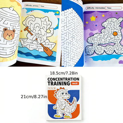 48 Color Pages Cute Animal Theme Children's Fun Drawing Book Maze Game Fun Interactive Game Drawing Book