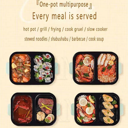 Household Grill Hot Pot Machine Electric Cooking Pot Barbecue Machine Electrique Pour