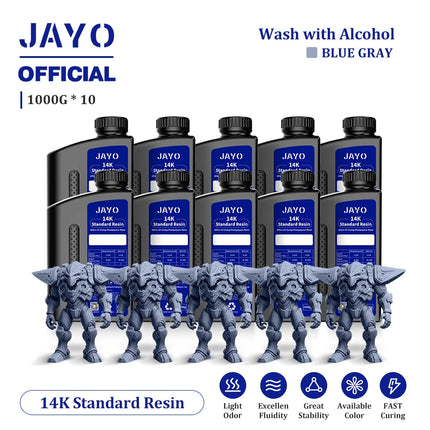 JAYO Standard/ABS-Like/PA-Like/High Temp/Though Resin 10KG 395-405nm UV Curing  Photopolymer Rapid Resin for LCD/DLP 3D Printer