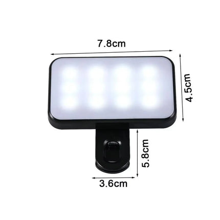 Mini Clip-on LED Light Selfie Light Battery for IPhone Samsung Huawei Xiaomi Smartphones Led Lights Ring Light with Tripod