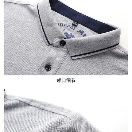 Summer New Men's Embroidered Polo Collar 100% Cotton Short-Sleeved Polo Shirt Fashion Solid Color Casual Top T-shirt M-4XL
