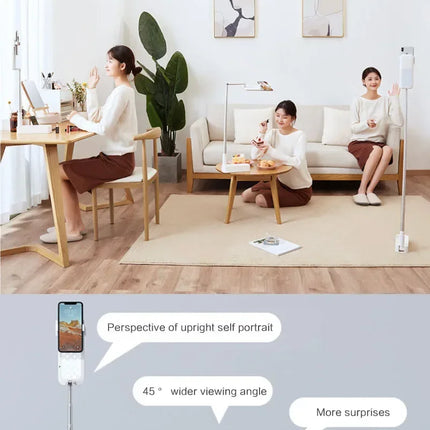 Multifunction PTZ Mobile Phone Live Dual Holder with 1000mAh Fill Light  Bluetooth Remote Control Retractable Shooting Stand