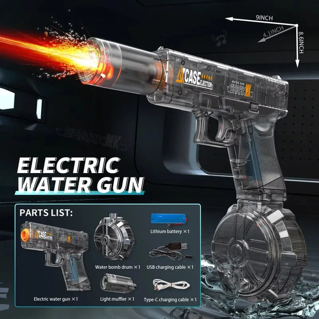 Blasting Lights Are Linked To The Chamber Electric Water Guns Toys for Kids Automatic Water Pistol Children Summer Outdoor Toy