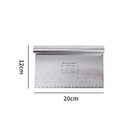 Stainless Steel Cake Scraper & Dough Cutter with Measuring Scale, DIY Dough Pastry Spatulas, Bread Baking Accessories