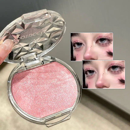 Face Makeup Ice Blue Glitter Lying Silkworm Peach Pink Pearl Eyeshadow Blusher Palette Highlights Natural Blush Female Cosmetics