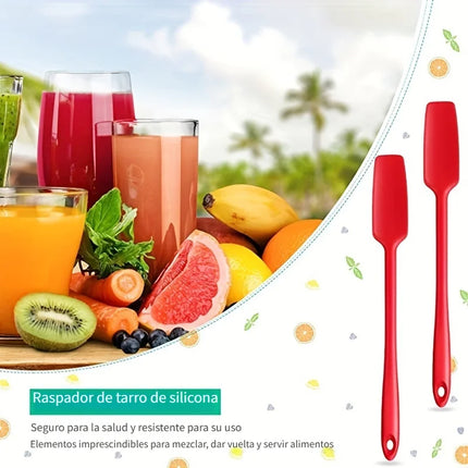 Long Handle Silicone Spatula for Kitchen, Jar Scraper Spatula, Non-Stick Rubber Scraper, Smoothies, Blenders Cooking Baking