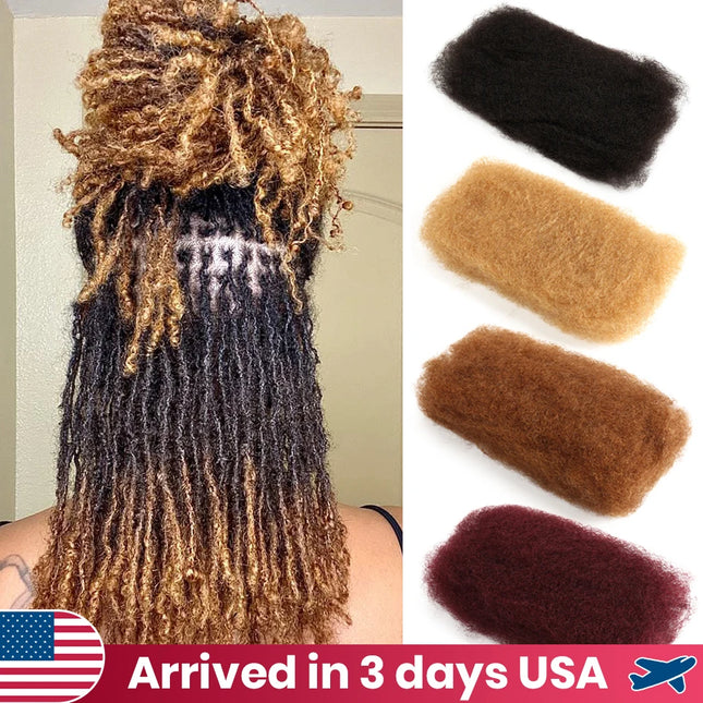 22 inch Brown Blonde QVR Afro Kinky Bulk Hair No Attachment Afro Curly Bulk Human Hair Remy Dreadlock Natural Color Braids Hair