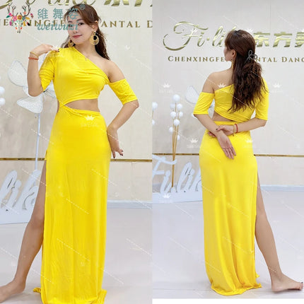 Belly Dancer Costume Women's Sexy Slimming Waist Revealing Dress Adult Oriental Belly Dancing Temperament  Practice Dresses
