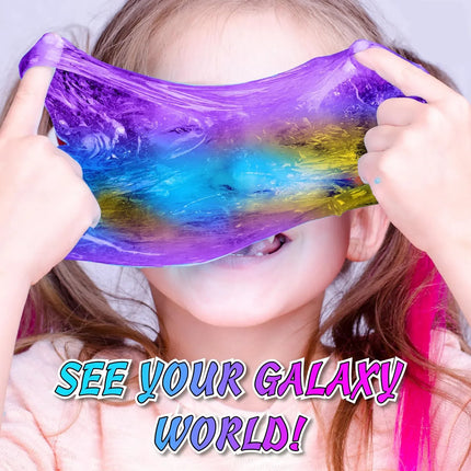 Magical Starry Sky DIY Slime Kit Fluffy Bubble Slime Fun Sensory Play Supplies for Kids Craft Party Birthday Gifts