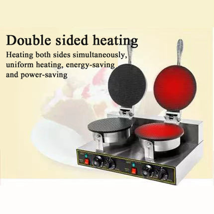 220V Electric Ice Cream Cone Making Machine Cone Baking Pan Machine Crepe Crispy Egg Roll Machine Waffle Pan