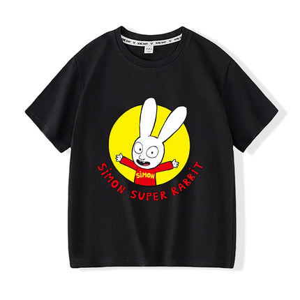 Simon Super Rabbit Tshirts Funny Children's Boys T-shirt Spring Summer Cotton Boys Girls Preschool Children Tops Cartoon Clothes
