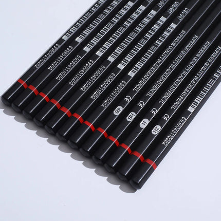 12pcs/set Drawing Pencil Pre-sharped Metal Box Packed 2H-8B Graphite Pencil Set for School Office Stationery Art Sketch Supplies