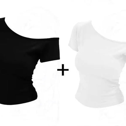 Slim Fit American Style Hot Girl Short Sleeve T-shirt 2025 Summer New Style Casual Versatile Short Length Women's Top