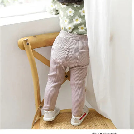 Baby Girls Leggings Cotton Big PP Pants Spring Autumn Kids Girls Pants Fashion Solid Long Trousers Children's Pants 2024 New