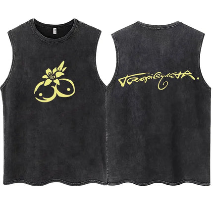 Wash KAROL G 2025 New Album Tropicoqueta Tank Tops Men Women Aesthetic T Shirt Casual Oversized 100% Cotton Sleeveless T Shirts